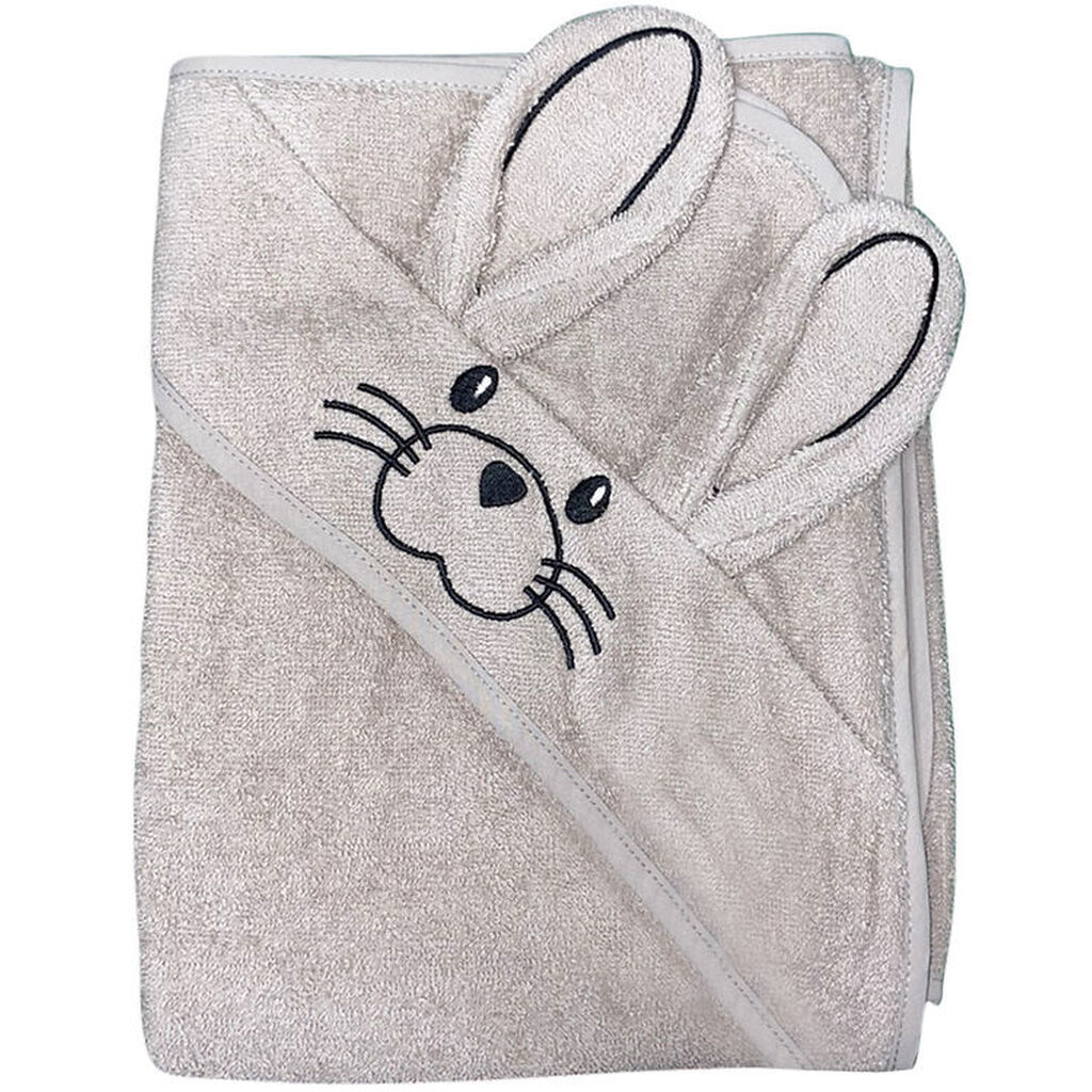 Nørgaard Madsens Babyhåndklæde - 100x100 cm - Brun m. Kaninører