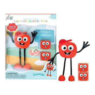 Glo Pals Figur/Sansekuber m. Lys - Sammy - Rød