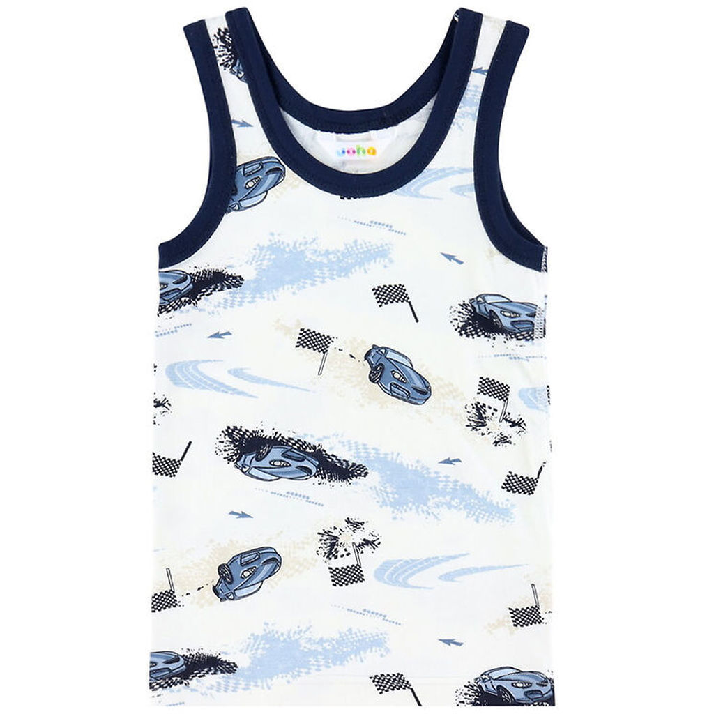 Joha Undertrøje - Viskose/ Bambus - Off White m. Print