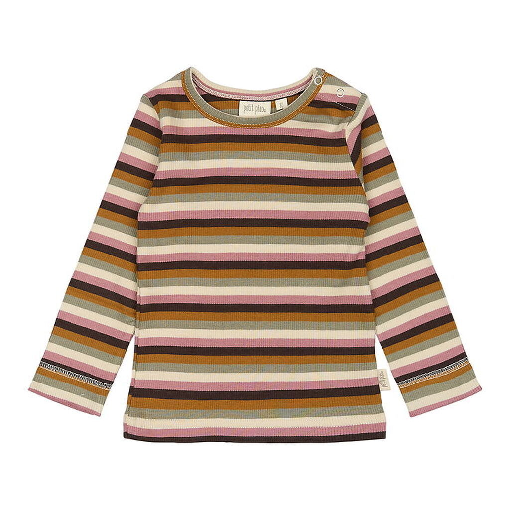 Petit Piao Bluse - Rib - Modal - Nostalgic Rose/Multi Striped