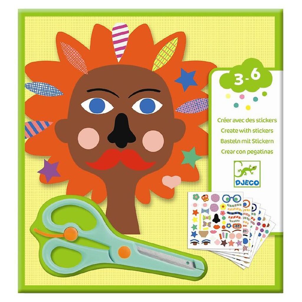 Djeco Kreativ Sæt m. Klistermærker - Frisør