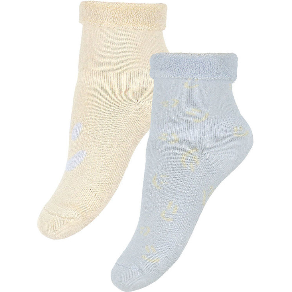 Molo Strømper - Bambus - 2-pak - Nodda - Skywriting/Beige