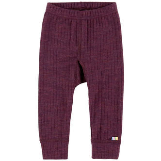 Joha Leggings - Uld - Rib - Blomme