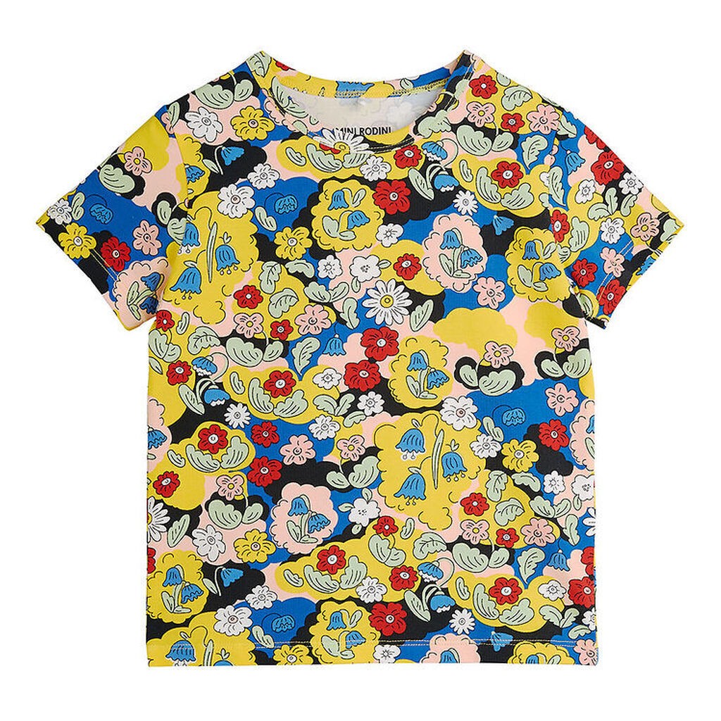 Mini Rodini T-shirt - Gul m. Blomster