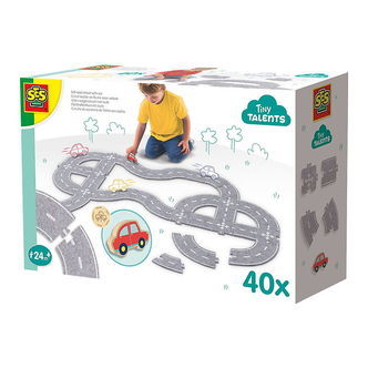 SES Creative Kreasæt - Filt Vejbane m. Bil - 40 dele