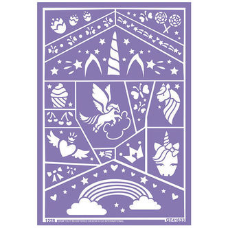 Grim Tout Stencil Til Ansigtsmaling - Enhjørning