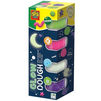 SES Creative Modellervoks - 4x90g - Silkeblød Selvlysende