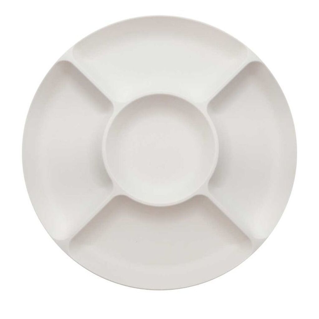 SnikSnack Snackfad - 5 Rum - 25 cm - Hvid