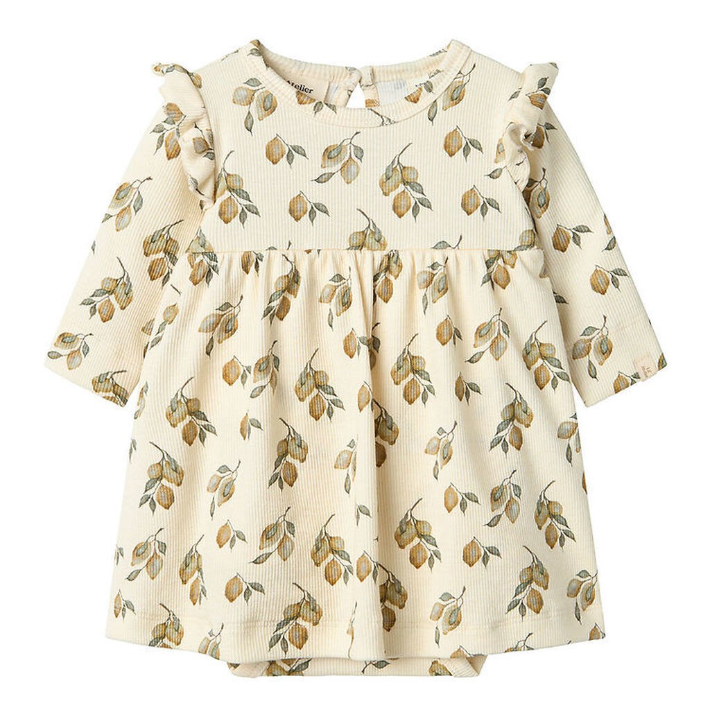 Lil Atelier Kjolebody l/æ - NbfGavo - Rib - Turtledove/LEMON