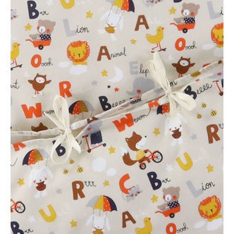 Nørgaard Madsens Sengetøj - Baby - Beige m. Alfabet