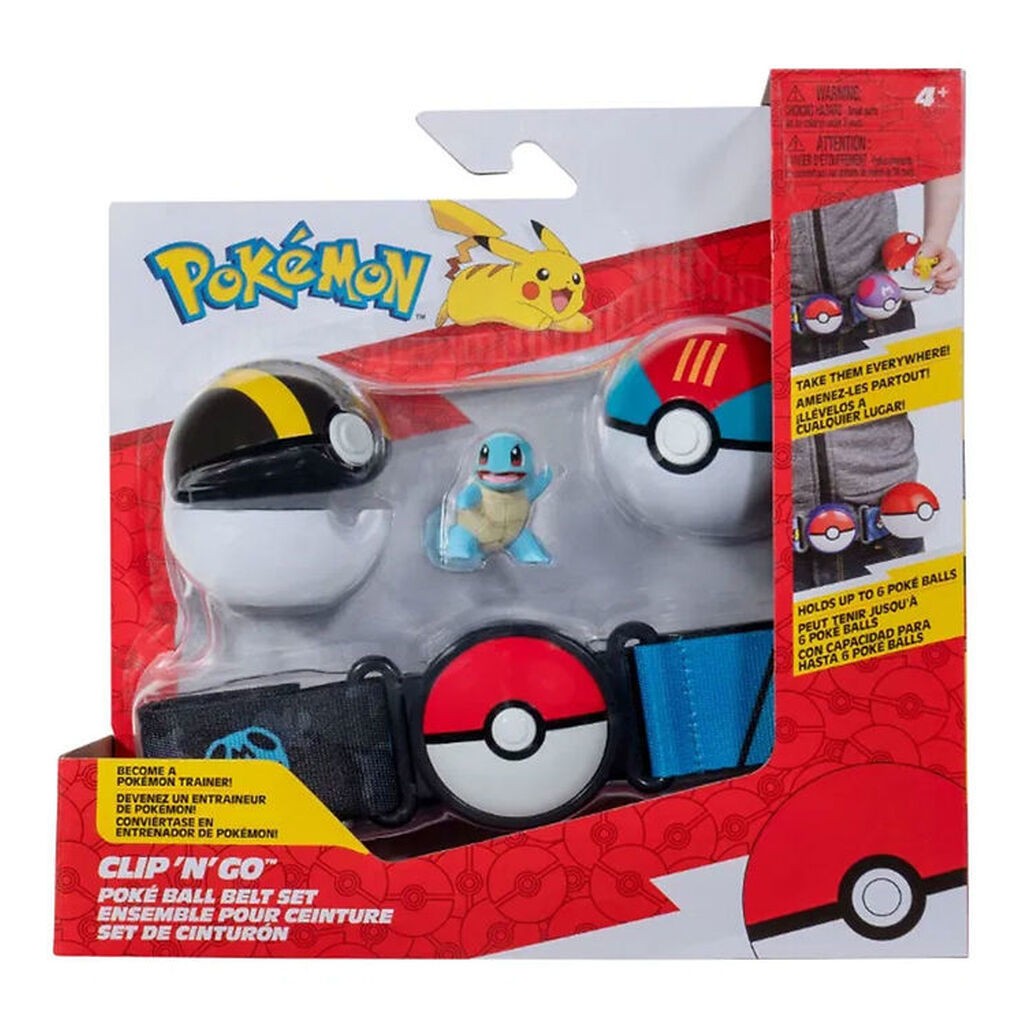 Pokémon Sæt - Clip 'N' Go Belt - Squirtle m. Poké Balls