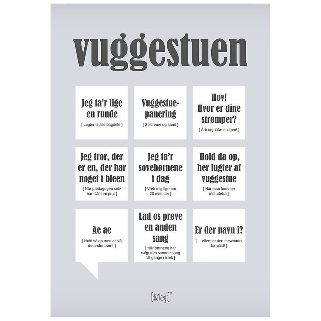 Dialægt Plakat - 30x42 - Vuggestuen