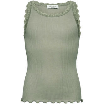 Rosemunde Top - RkBalta - Rib - Abbey Stone m. Blonder