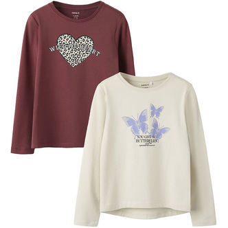 Name It Bluse - 2-pak - NkfVix - Oxblood Red/Pumice Stone