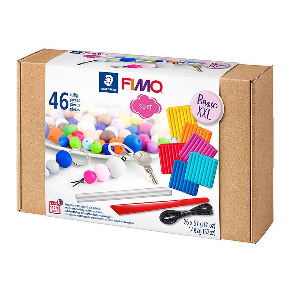 Staedtler FIMO Modellervoks m. Værktøj - Soft - 46 Dele - 26x57g