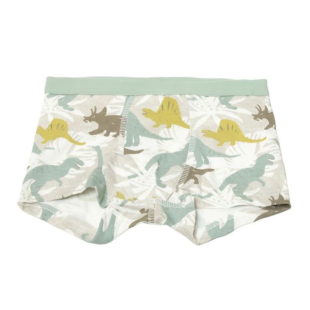 Joha Boxershorts - Off White/Støvet Grøn m. Dino