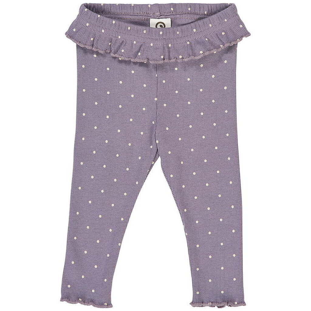 Müsli Leggings - Rib - Dot - Lilac Fog/Oak