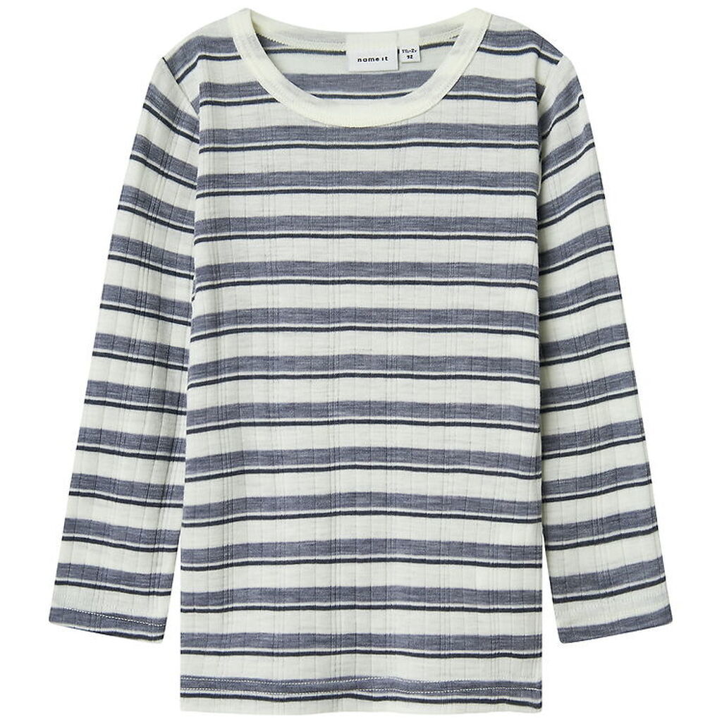 Name It Bluse - Uld - Rib - Noos - NmmWang - Folkstone Gray/Snow