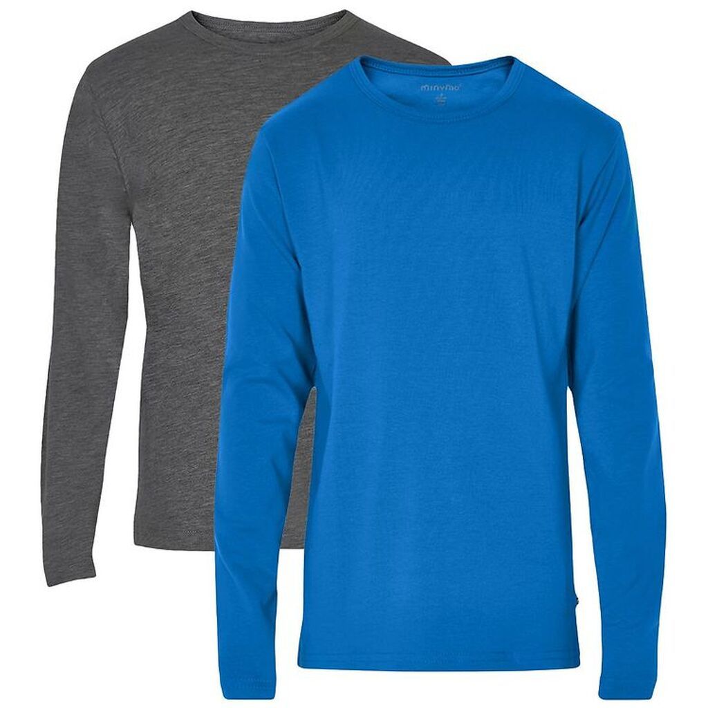 Minymo Bluse - 2-Pak - Blå/Grå