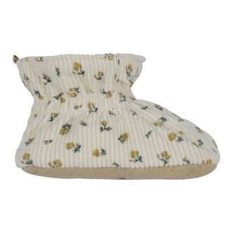 Melton Fløjlssko - Noos - Floral - Ecru