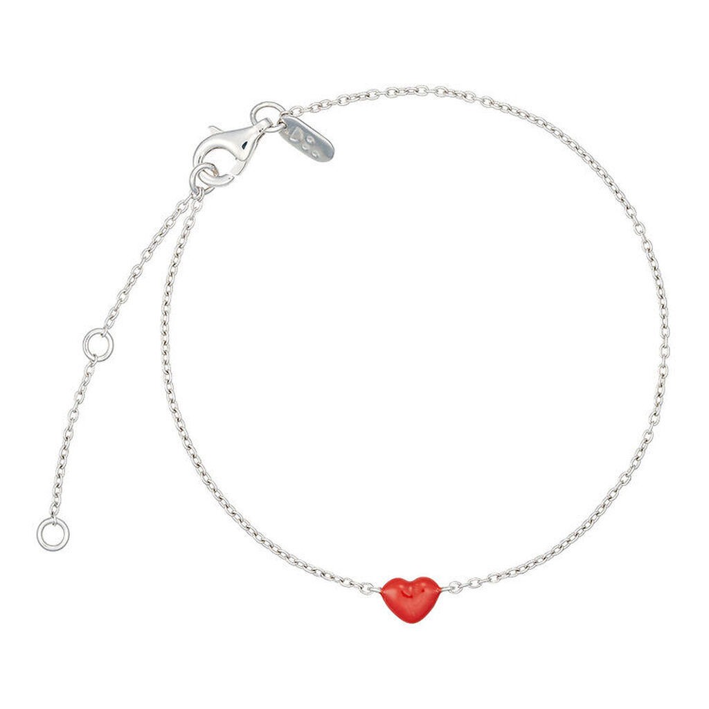 Design Letters Armbånd - Little Big Love - Sølv/Rød