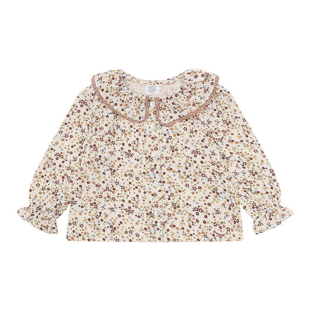 Hust and Claire Skjortebluse - HCKaroline - French Oak m. Blomst