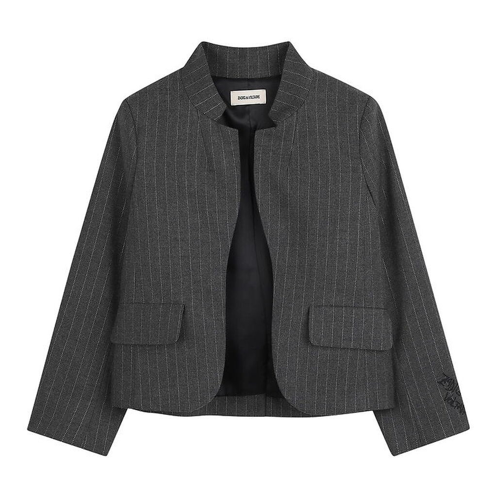 Zadig & Voltaire Habitjakke - Gråmeleret/Sølvstribet