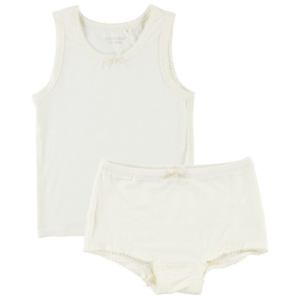 Minymo Undertøj - Bambus - Hvid m. Blonder