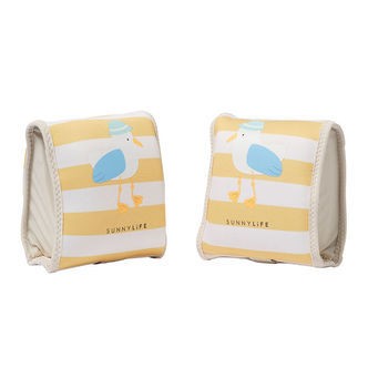SunnyLife Badevinger - 3-6 år - Sid The Seagull - Mustard Stripe