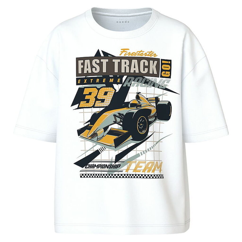 Name It T-shirt - NkmVictor - Bright White/Fast Track