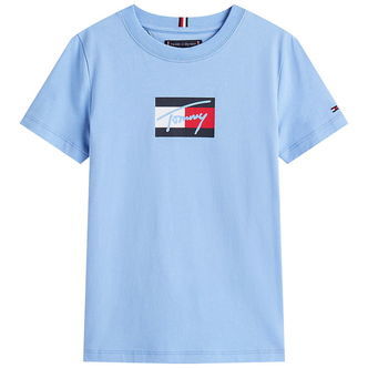 Tommy Hilfiger T-shirt - Script Flag - Cloudy Blue