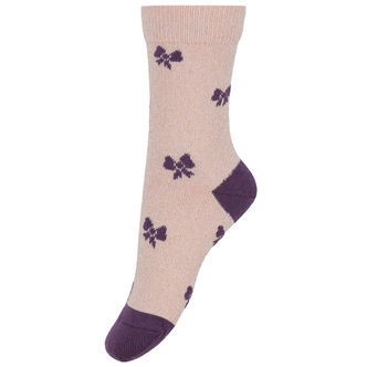 Melton Strømper - Glimmer - Crystal Pink m. Sløjfer