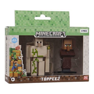 Minecraft Legetøjsfigurer - 3D - 2-pak - Golem/Villager