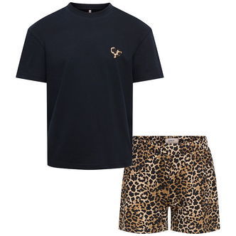 Kids Only Nattøj - 2-Delt - KogRila - Black/Tee Solid/Shorts AOP
