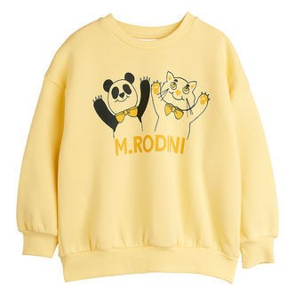 Mini Rodini Sweatshirt - Panda & Cat - Gul