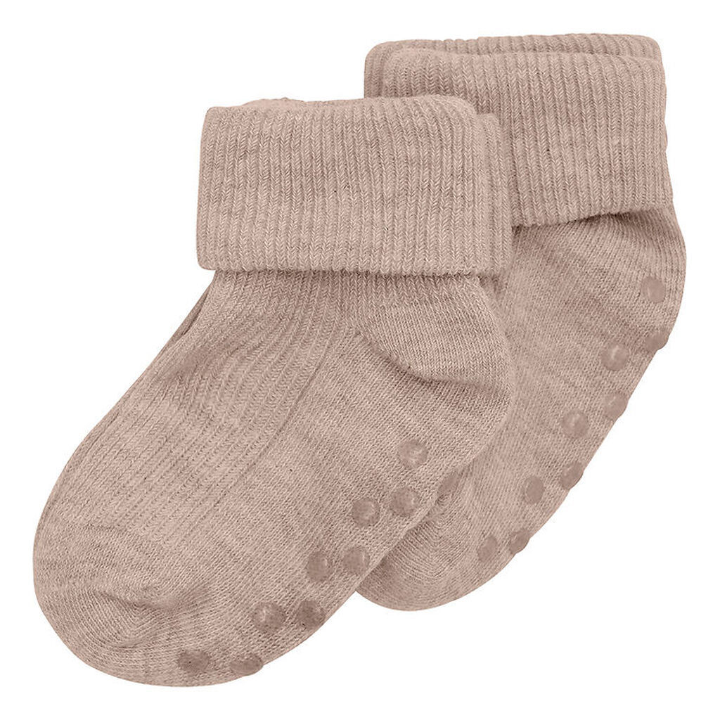 Minymo Strømper - Rib - 2-pak - Silver Mink Melange