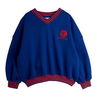 Mini Rodini Sweatshirt - Striped Earth - Blå