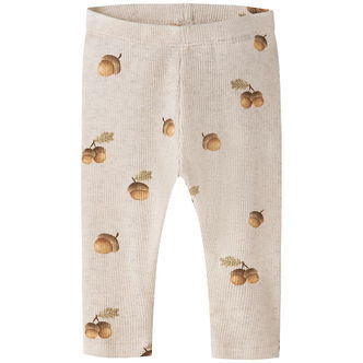Name It Leggings - Rib - NbmOlyan - Peyote Melange m. Agern