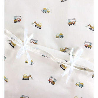 Nørgaard Madsens Sengetøj - Junior - Hvid m. Arbejdsmaskiner