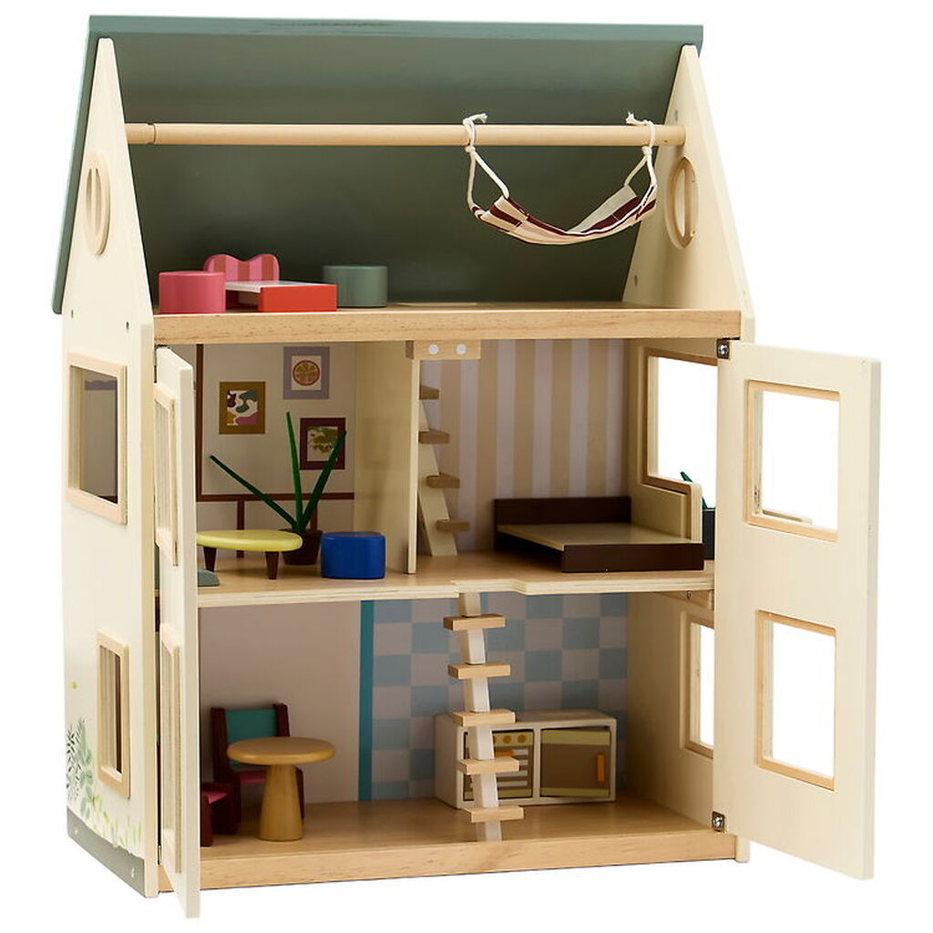 Kids Concept Dukkehus - Aiden - 46 cm - Træ/Multifarve