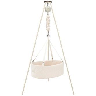 Moonboon Oval Vugge - Classic Bundle - Nature/Hvid