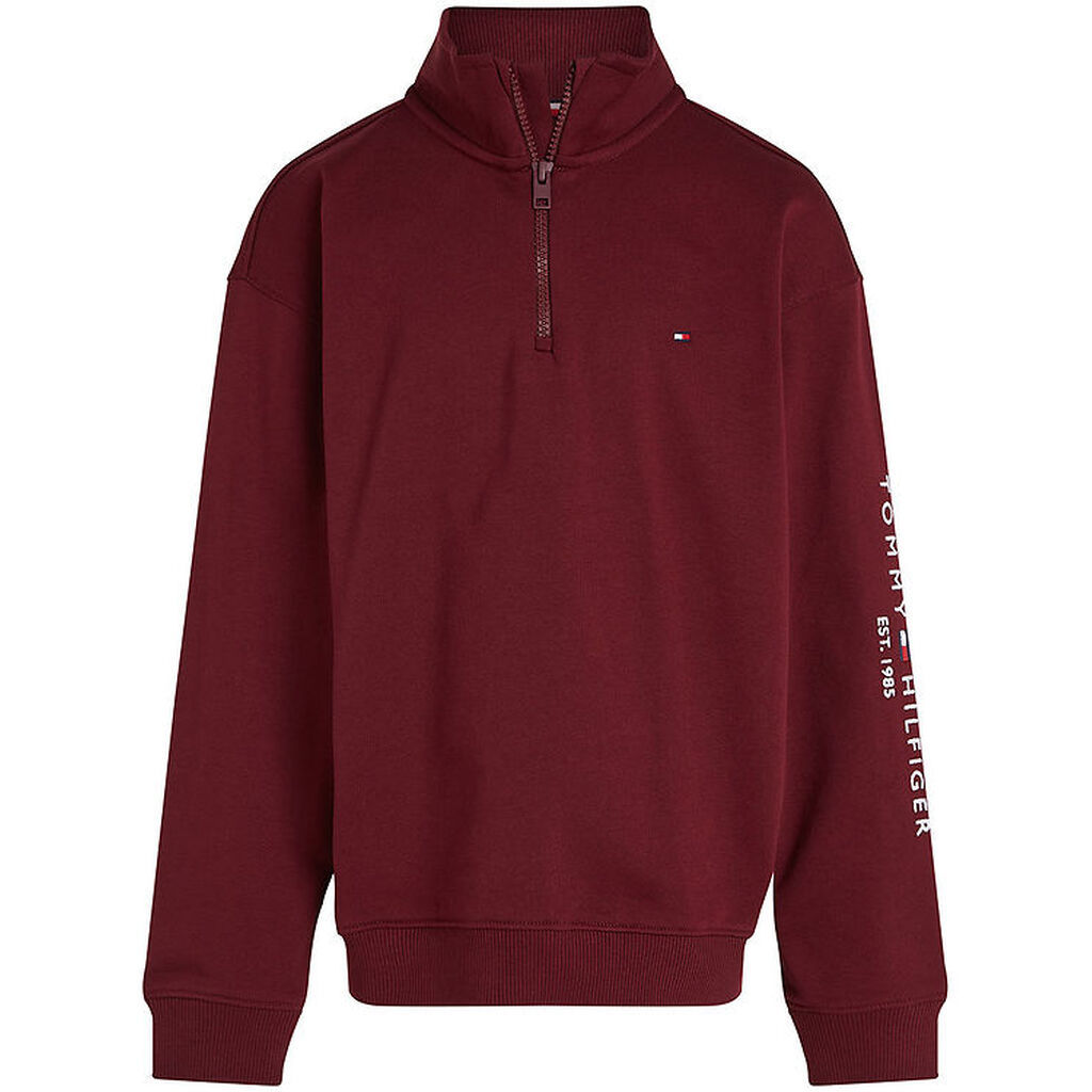 Tommy Hilfiger Sweatshirt - U Essential - Half Zip - Deep Rouge