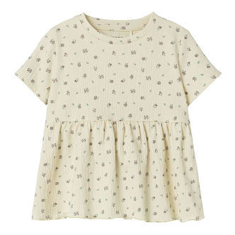 Name It T-shirt - NmfJannis - Bleached Sand m. Blomster