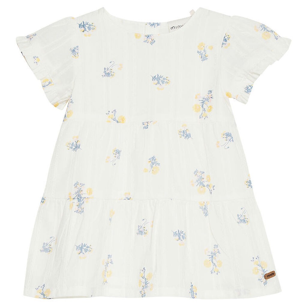 Minymo Kjole - Snow White m. Blomster