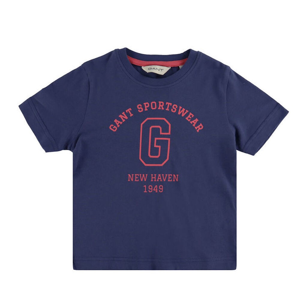 GANT T-shirt - Arch - Dusty Navy m. Print