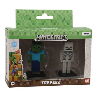 Minecraft Legetøjsfigurer - 3D - 2-pak - Zombie/Skeleton