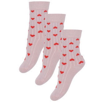 Minipop Strømper - Rib - Bambus - 3-pak - Rose Heart