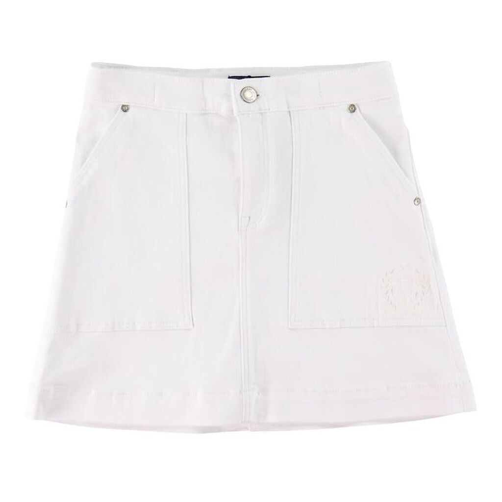 GANT Nederdel - Denim - Patch Pocket Twill - Hvid