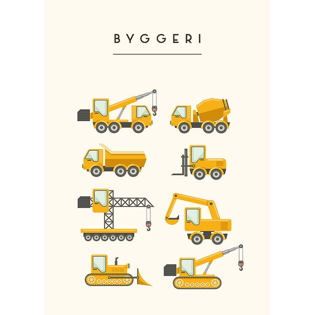 Citatplakat Plakat - Børneplakat - Byggeri - A3