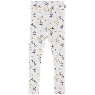 Lil' Atelier Leggings - NmfGavo - Coconut Milk/Flower Mix